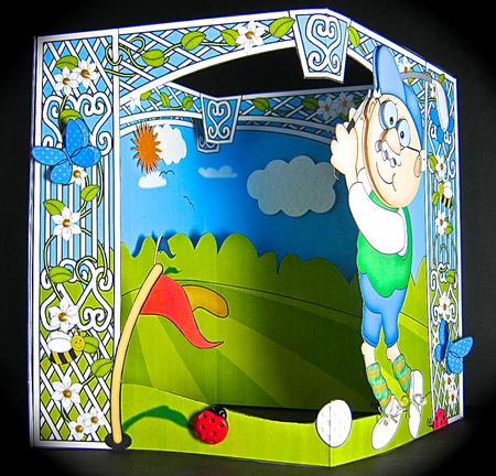 3D Bert Plays Golf Scene It Card Kit by Cynthia Massey