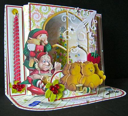 Shadow Box Easel Windows 3D Kit - Christmas Preparations by Cynthia Massey