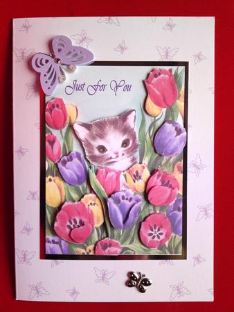 Large Floral Kitty Topper by Cynthia Massey