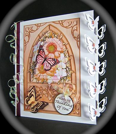 Floral Butterfly Fancy Arch Shaped Pyramid Sheet by Cynthia Massey