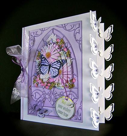 Butterfly & Daisies Fancy Arch Shaped Pyramid Sheet by Cynthia Massey