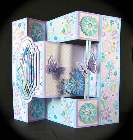 Iris & Dragonfly Floral Tri Shutter Card Mini Kit by Cynthia Massey