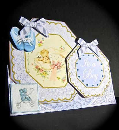 Blue Its a Boy! Double Octagon Card Kit by Cynthia Massey