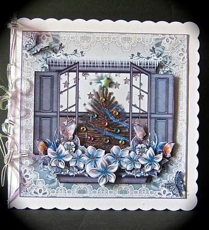 The Christmas Tree Window Box Card Front by Cynthia Massey