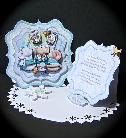 Merry Mice Christmas Bracket Topper Decoupage & Insert by Cynthia Massey
