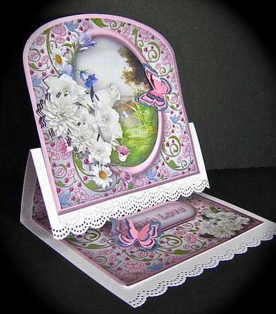 Summer Flowers Arched Easel Card Mini Kit by Cynthia Massey