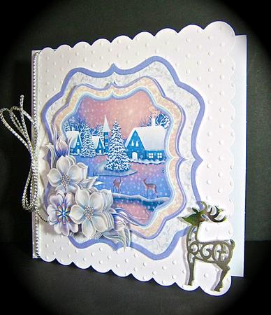 Deer on Snowy Evening Bracket Topper Decoupage & Insert by Cynthia Massey