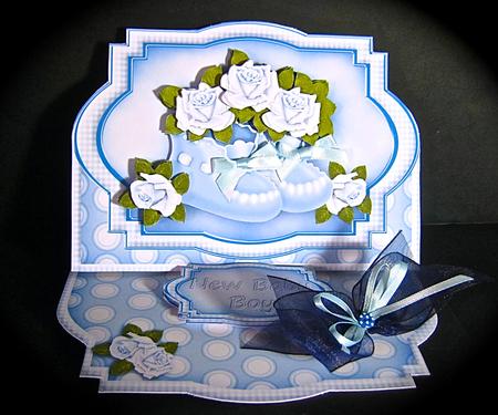 New Baby Boy Shaped Easel Card Mini Kit by Cynthia Massey