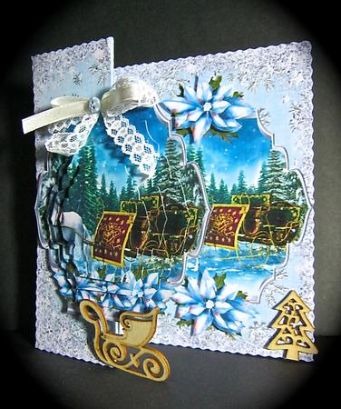 Sleigh Bells Ring No Holes Fold Card by Cynthia Massey