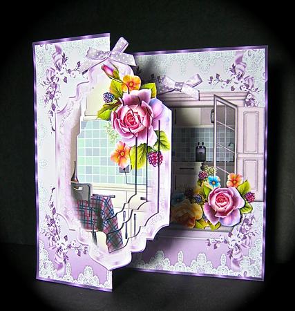 The Kitchen Window Box No Holes Fold Card by Cynthia Massey