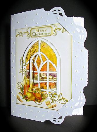 Deer by the River Through the Window Christmas Pyramid by Cynthia Massey