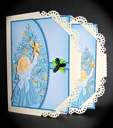 A Little Bit Blue Christmas Envelope Card Mini Kit by Cynthia Massey
