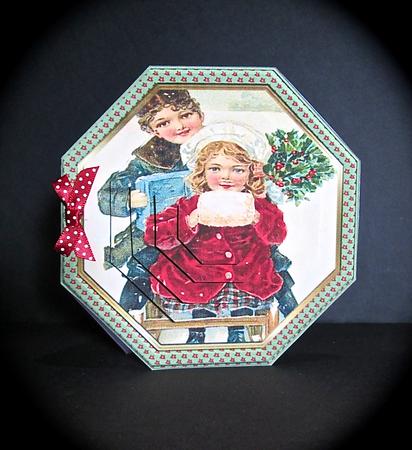 Christmas Lets Go Sledging folded card by Cynthia Massey