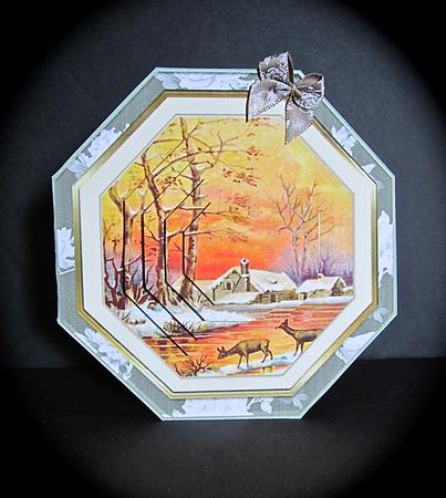 Christmas Winter Scene folded card 1 by Cynthia Massey