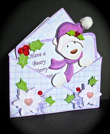 Polar Bear Christmas Envelope Peeper Card Mini Kit by Cynthia Massey