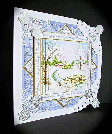 Blue Snowscene Wu Merry Christmas Diamond Megacoupage Cf Kit by Cynthia Massey