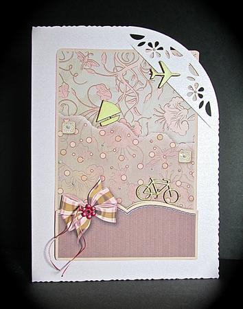 Taupe and Pale Cream Scrapbook Style Card Fronts by Cynthia Massey