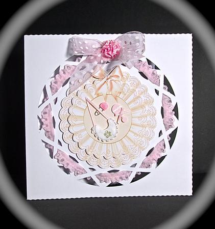 Pretty Lace Doily Card Fronts in Peach and Mint Green by Cynthia Massey
