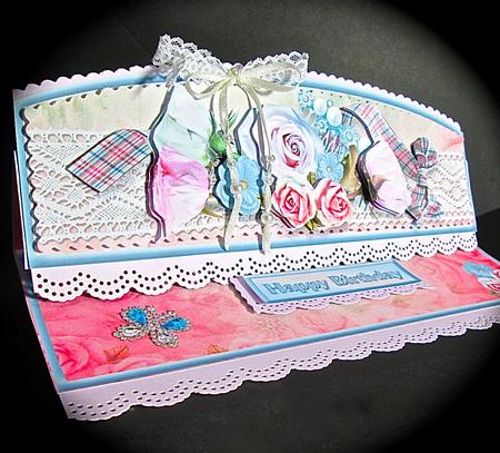 Vintage Roses Arched Large Dl Easel Card Mini Kit by Cynthia Massey