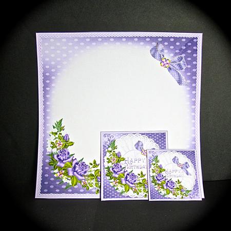 8x8 Lavender Roses Insert Plate by Cynthia Massey