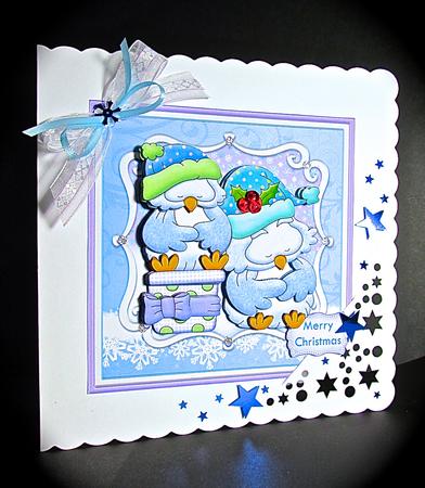 Owls Peaceful Christmas Card Topper & Decoupage by Cynthia Massey