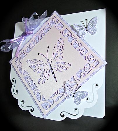 Filigree Butterfly Card Template by Cynthia Massey