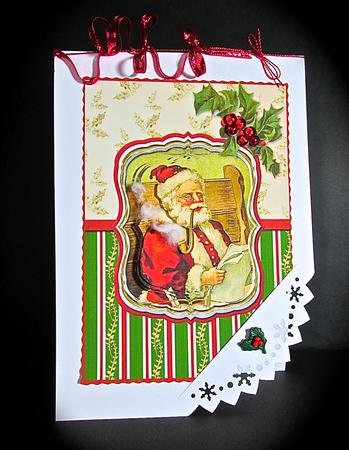 Santa's List Christmas Card Front by Cynthia Massey