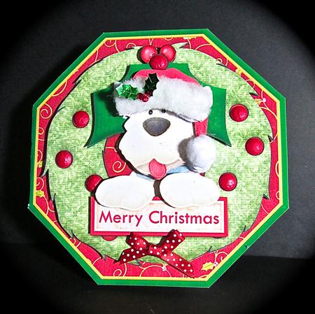Christmas Westie Dog Wreath Peeper with Decoupage Mini Kit by Cynthia Massey