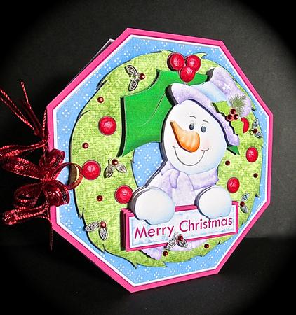Christmas Snowman Wreath Peeper with Decoupage Mini Kit by Cynthia Massey