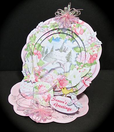 Stack-a-wreath 3D Easel Card Kit - Ice Pink Christmas by Cynthia Massey