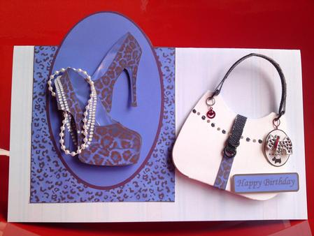 Shoes to Die for in Blue Over the Edge Card by Cynthia Massey