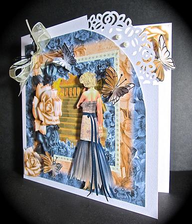 The Stairway Card Front and Decoupage Kit by Cynthia Massey