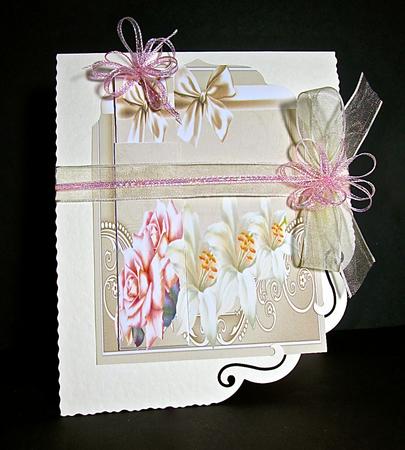 Roses and Lily Card by Cynthia Massey