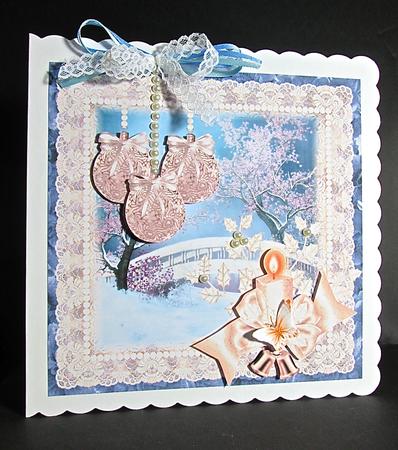 Beautiful Christmas Blues and Pinks Topper by Cynthia Massey