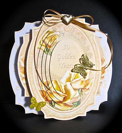 Golden Wedding Double Pop Out Card Kit by Cynthia Massey