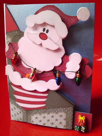 Santa Jack in the Box A5 Shaped Front Print & Fold Card by Cynthia Massey