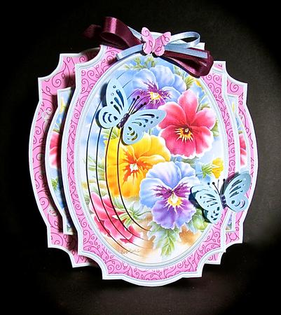 Pansies Double Pop Out Card Kit by Cynthia Massey