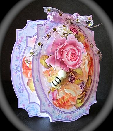Rose Splendour Double Pop Out Card Kit with Pyramage by Cynthia Massey