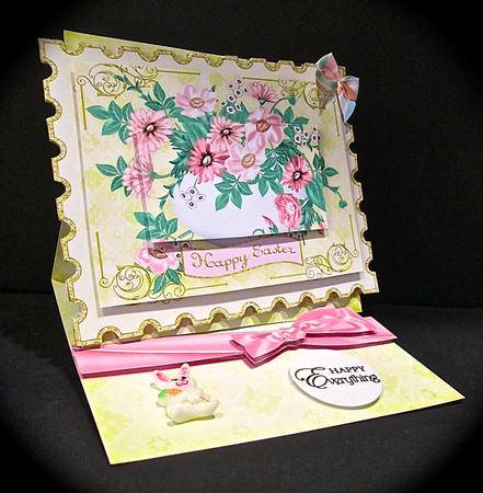 Easter Egg with Pink Flowers Stamp Easel Kit by Cynthia Massey