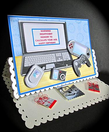 Insufficient Memory Birthday Card Topper & Decoupage by Cynthia Massey