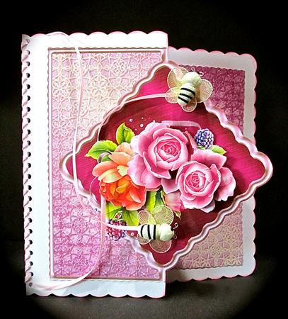 Blackberry Roses Offset Diamond Card Mini Kit by Cynthia Massey