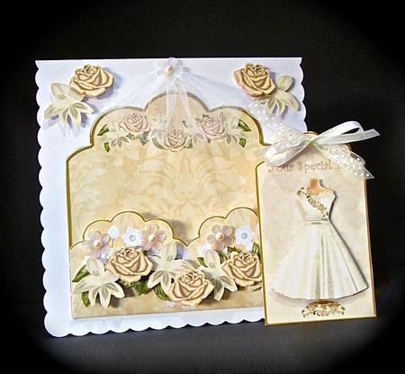 Cream Rose Special Day Scallop Fashion Tag Cf Mini Kit by Cynthia Massey