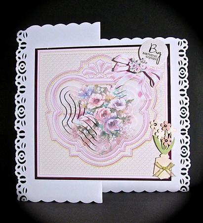 Flowers in a Glass Vase 6in x 6in Panel Pyramage by Cynthia Massey