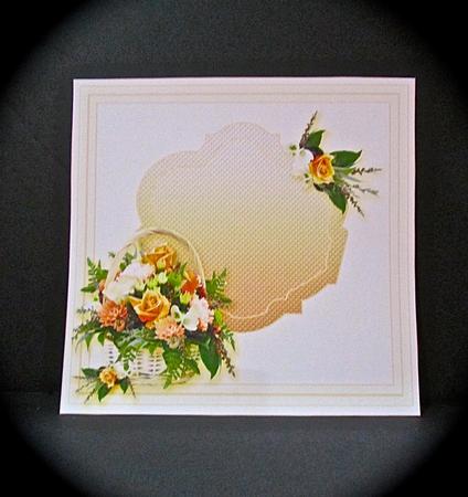 Basket of Flowers Pocket Card Matching 8in x 8in Insert Plat by Cynthia Massey