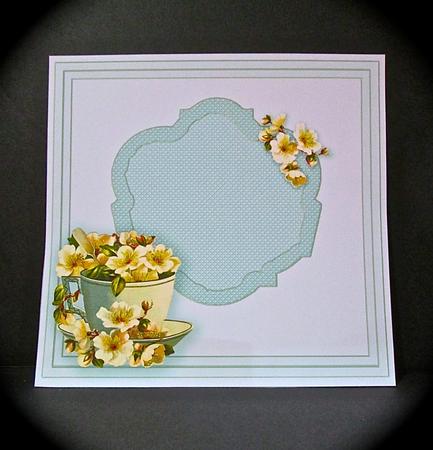 Blossom in a Teacup Pocket Card Matching 8in x 8in Insert Pl by Cynthia Massey