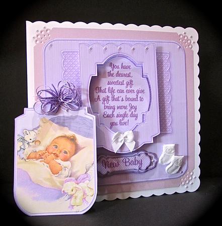 New Baby in a Crib Pocket Card Mini Kit by Cynthia Massey