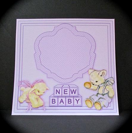 New Baby in a Crib Pocket Card Matching 8in x 8in Insert Pla by Cynthia Massey