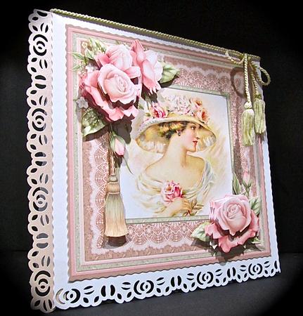 Vintage Lady & Rose 8x8 Mini Kit & Decoupage by Cynthia Massey