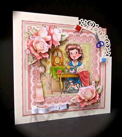 Sew Special Vintage Seamstress 8x8 Mini Kit & Decoupage by Cynthia Massey