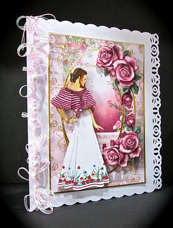 A Warm Evening in the Rose Garden Card and Decoupage by Cynthia Massey